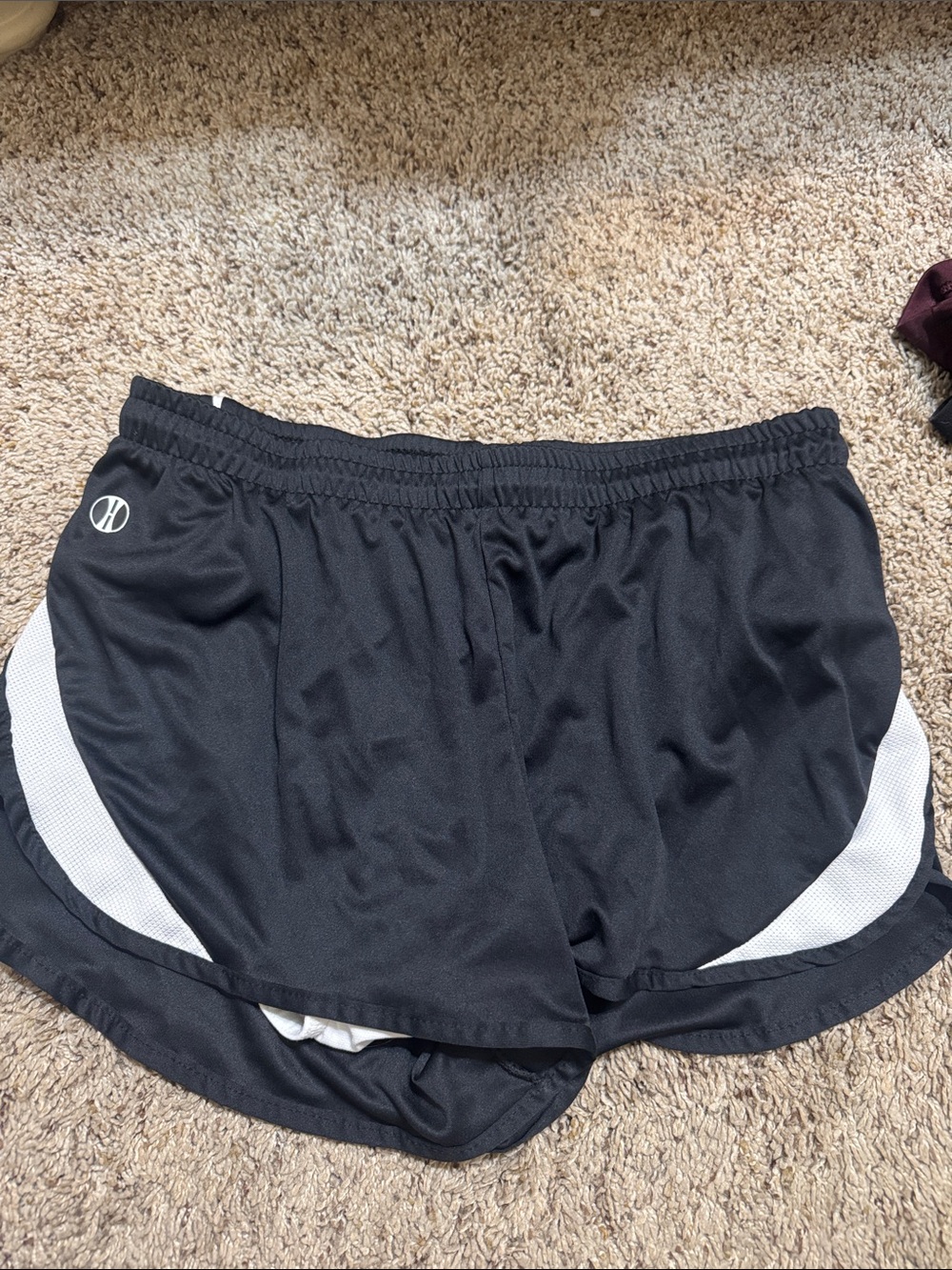 Holloway Black Athletic Shorts with White Side Panels